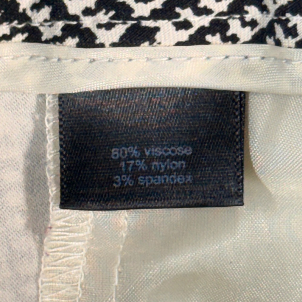 The Limited Ideal Stretch Glen Plaid Ankle Pants Black White P37J9265 Size‎ 8 - Picture 5 of 8